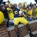 Michigan captain, senior quarterback Denard Robinson, celebrates with the fans after beating Iowa 42-17 at Michigan Stadium. Melanie Maxwell I AnnArbor.com